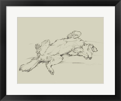 Framed Dog Tired III Print