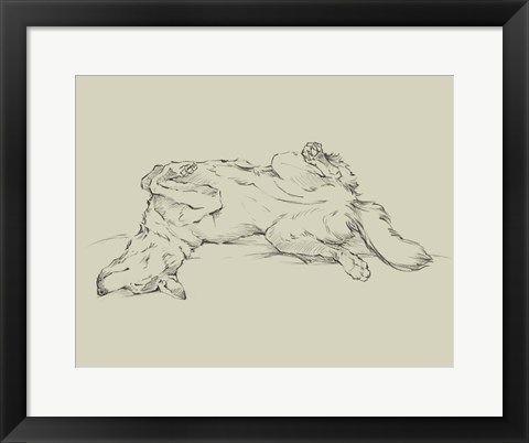 Framed Dog Tired IV Print