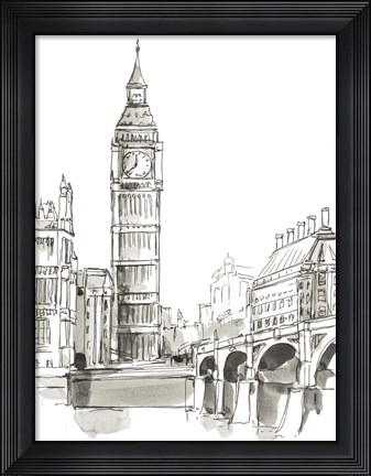 Framed Pen &amp; Ink Travel Studies II Print