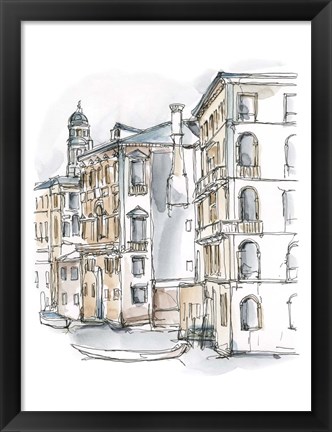 Framed Watercolor Travel Sketchbook I Print
