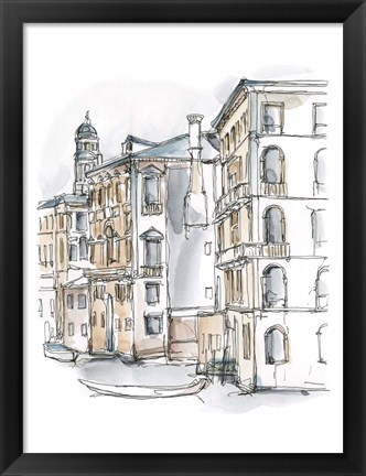 Framed Watercolor Travel Sketchbook I Print