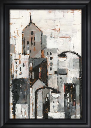 Framed Illuminated City I Print