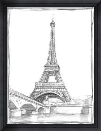 Framed Eiffel Tower from the Seine Print