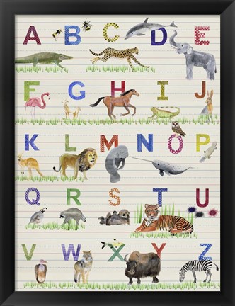 Framed Alphabet Animals Print