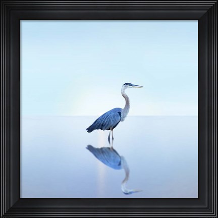 Framed Beachscape Heron II Print