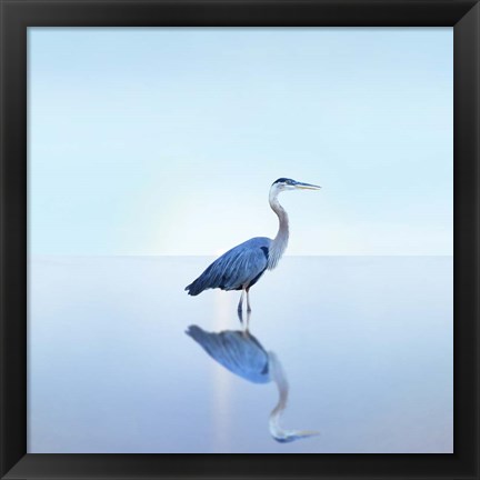 Framed Beachscape Heron II Print