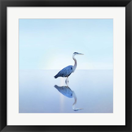 Framed Beachscape Heron II Print