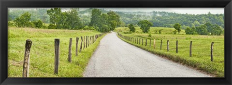 Framed Country Road Panorama I Print