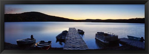 Framed Lakescape Panorama I Print