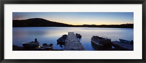 Framed Lakescape Panorama I Print