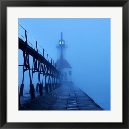 Framed Lighthouse at Night I Print