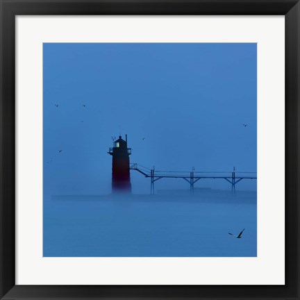 Framed Lighthouse at Night II Print