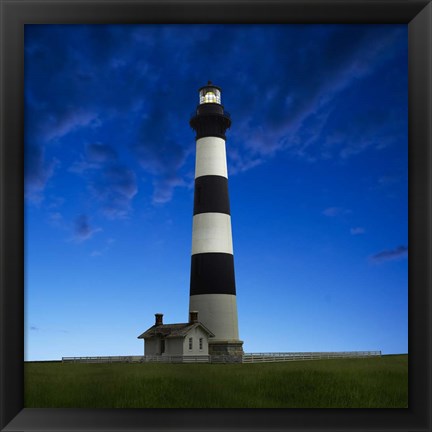 Framed Lighthouse at Night III Print