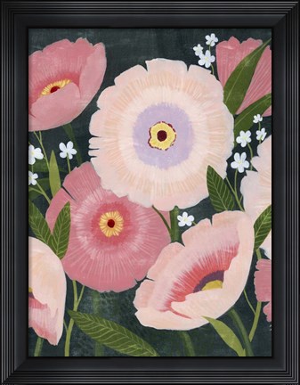 Framed Nighttime Blooms I Print