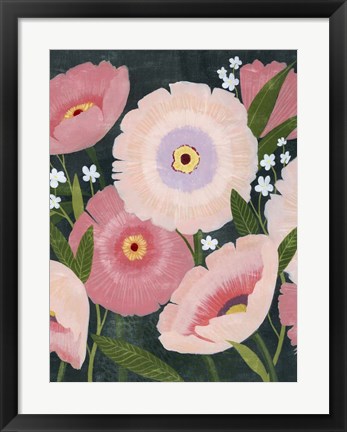 Framed Nighttime Blooms I Print