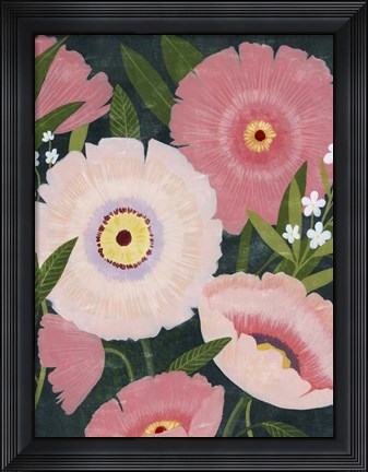 Framed Nighttime Blooms II Print