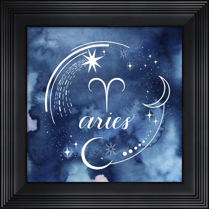 Framed Watercolor Astrology I Print