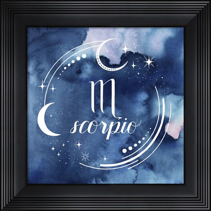 Framed Watercolor Astrology VIII Print
