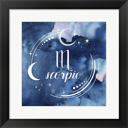 Framed Watercolor Astrology VIII Print