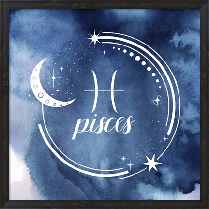 Framed Watercolor Astrology XII Print