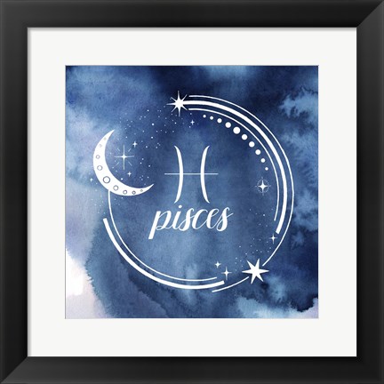 Framed Watercolor Astrology XII Print