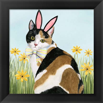 Framed Easter Cats I Print