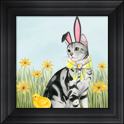 Framed Easter Cats III Print