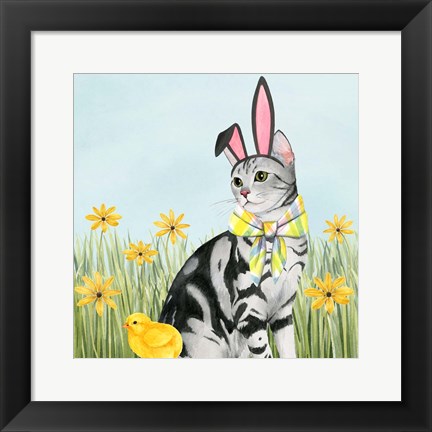 Framed Easter Cats III Print