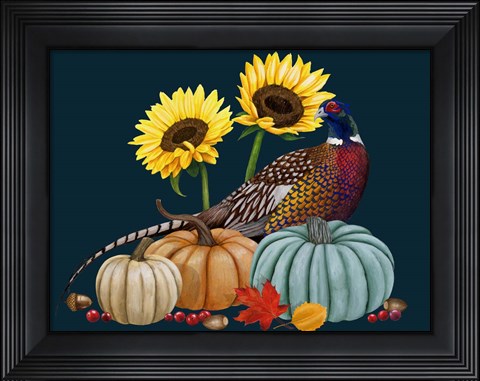 Framed Pheasant Harvest I Print