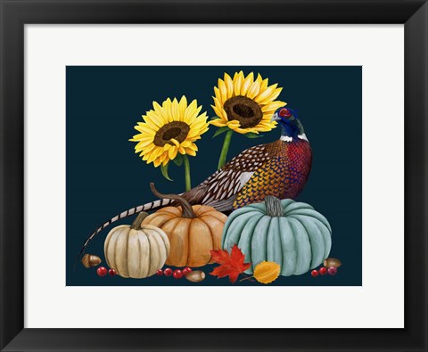 Framed Pheasant Harvest I Print