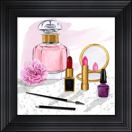 Framed Makeup Counter I Print