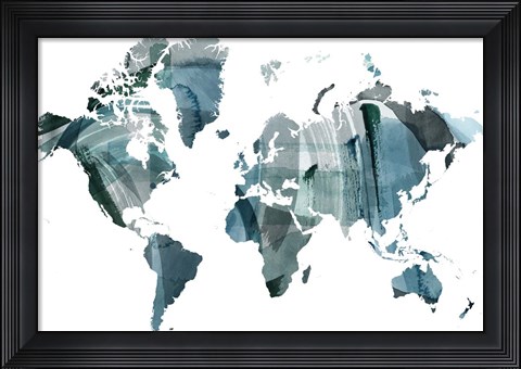 Framed World Wash Print