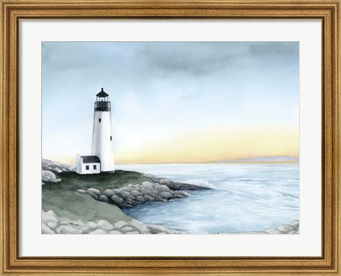 Framed Lighthouse Bay I Print