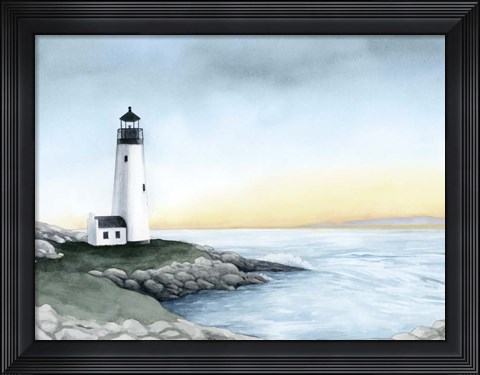 Framed Lighthouse Bay I Print