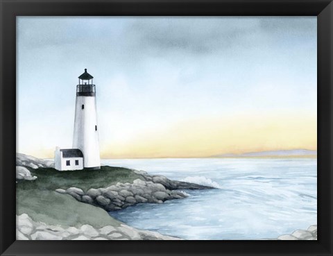 Framed Lighthouse Bay I Print