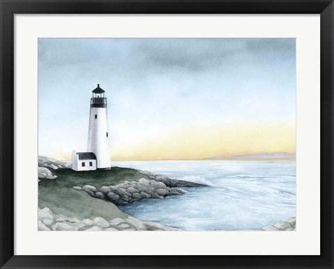 Framed Lighthouse Bay I Print
