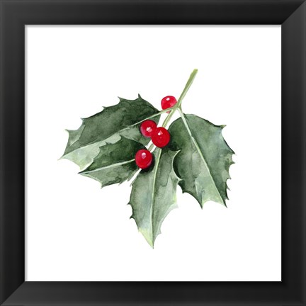 Framed Christmas Holly II Print