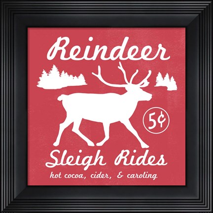 Framed Reindeer Rides I Print