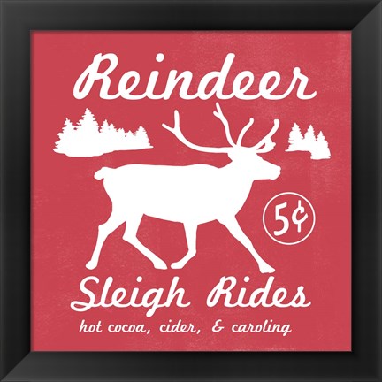 Framed Reindeer Rides I Print