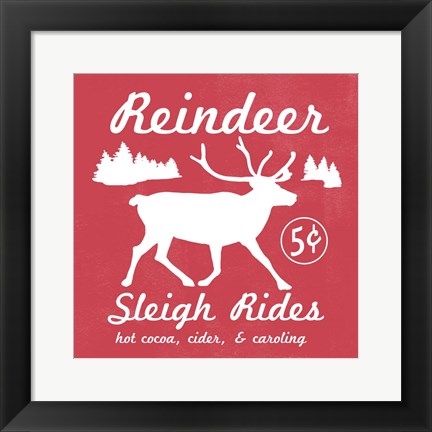 Framed Reindeer Rides I Print