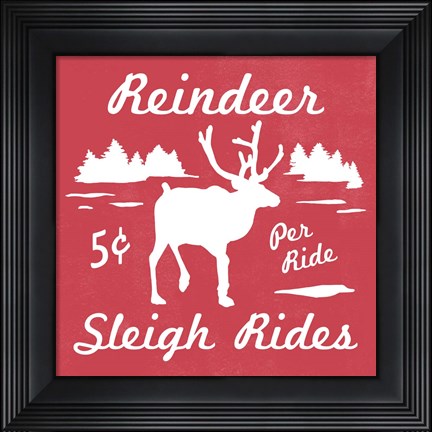 Framed Reindeer Rides II Print