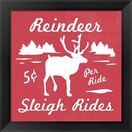 Framed Reindeer Rides II Print