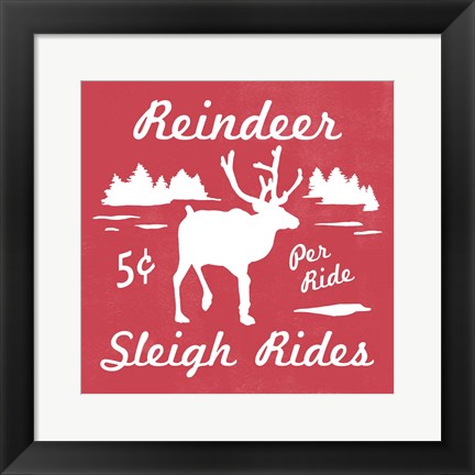 Framed Reindeer Rides II Print