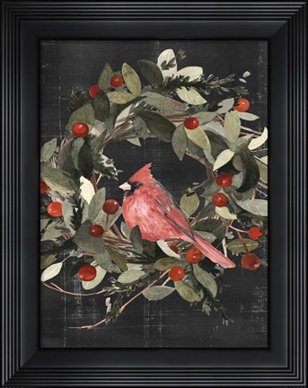 Framed Christmas Cardinal I Print