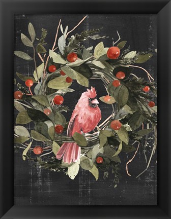 Framed Christmas Cardinal II Print