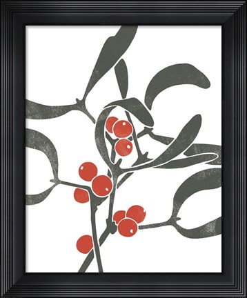 Framed Colorblock Berry Branch III Print