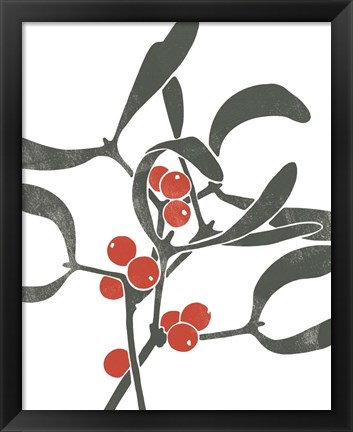 Framed Colorblock Berry Branch III Print