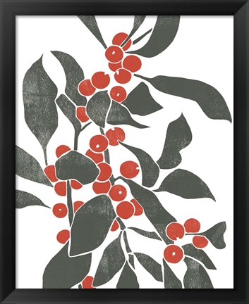Framed Colorblock Berry Branch IV Print