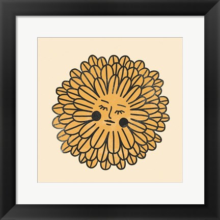 Framed Flower Face I Print