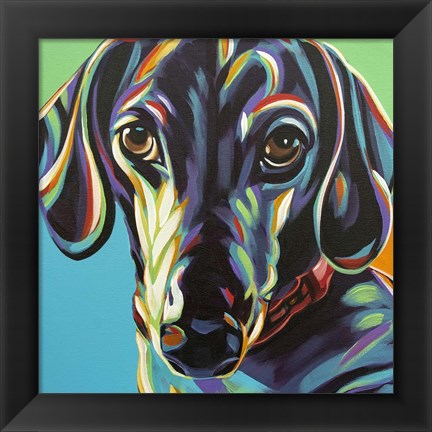 Framed Painted Dachshund I Print